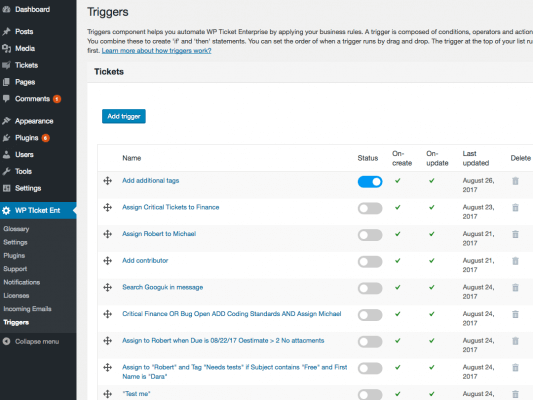 Triggers is a workflow component used by some emdplugins WordPress plugins.