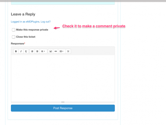 Private comments can be submitted using EMD Comments