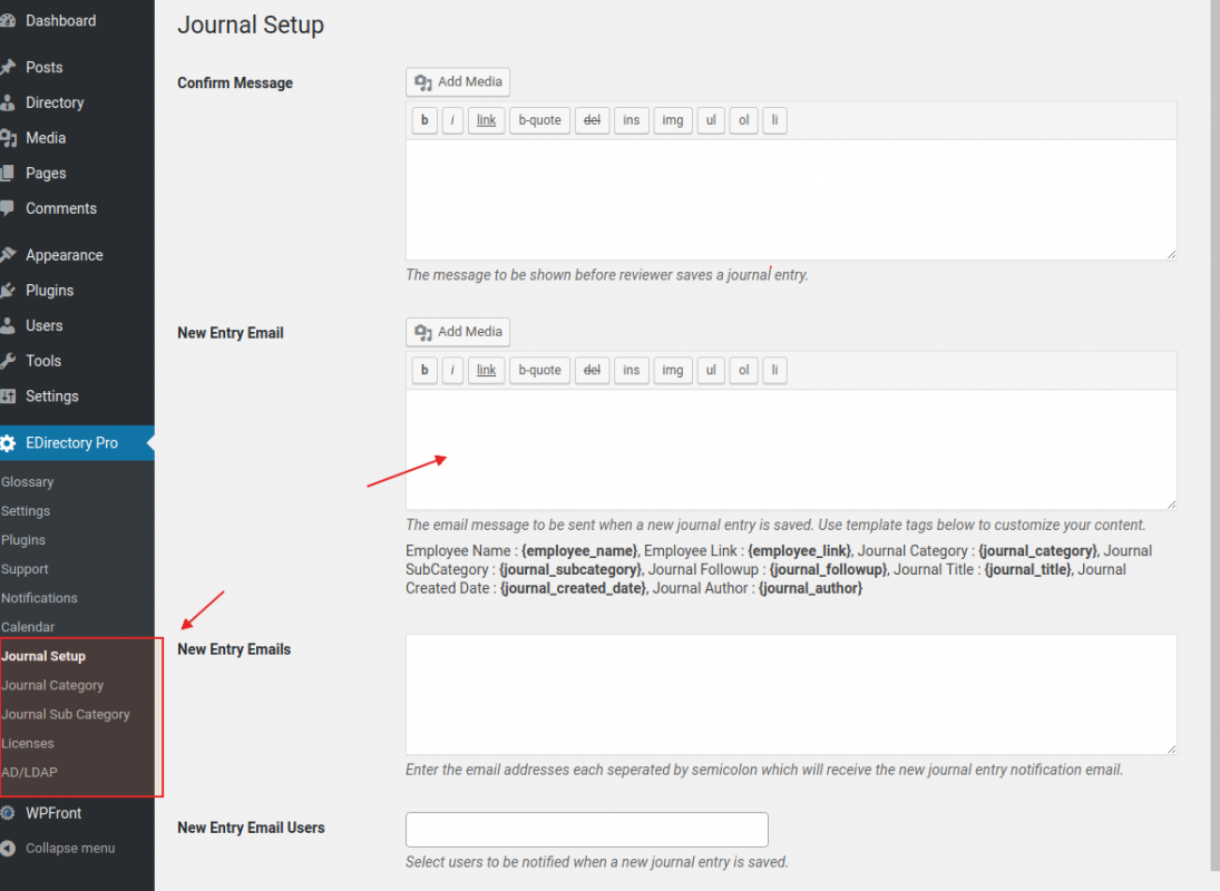 Employee Journal Performance Review Setup has powerful options to personalize your message in emails.