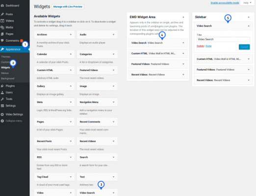 YoutTube Showcase Pro WordPress Plugin provides Video Search Widget